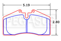 Large photo of PFC Racing Brake Pad, Porsche 911 Carrera (D447), Pegasus Part No. PF447-Size