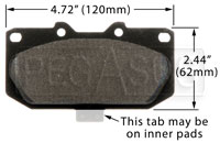 Pegasus Part No. PF460 - PFC Racing Brake Pad, 90-96 Nissan 300ZX, Subaru STi 4-pot Click for a larger picture of PFC Racing Brake Pad, 90-96 Nissan 300ZX, Subaru STi 4-pot