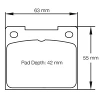 Click for a larger picture of Pagid 3102 Brake Pad, FF, Formula Mazda, Girling 14LF (D44)