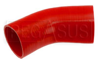 Click for a larger picture of Red Silicone Hose, 4 x 3 1/2" 45 deg. Reducing Elbow