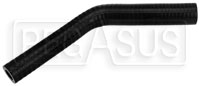 Click for a larger picture of Black Silicone Hose, 3/4" x 5/8" 45 deg. Reducing Elbow