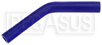 Click for a larger picture of Blue Silicone Hose, 3/4" x 5/8" 45 deg. Reducing Elbow