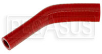 Click for a larger picture of Red Silicone Hose, 1" x 5/8" 45 deg. Reducing Elbow