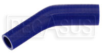 Click for a larger picture of Blue Silicone Hose, 1 3/8 x 1" 45 deg. Reducing Elbow
