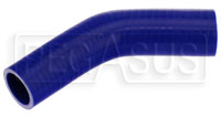 Click for a larger picture of Blue Silicone Hose, 1 3/8 x 1 1/4" 45 deg. Reducing Elbow