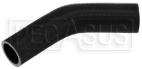 Click for a larger picture of Black Silicone Hose, 1 3/8 x 1 1/4" 45 deg. Reducing Elbow