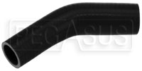 Click for a larger picture of Black Silicone Hose, 1 1/2 x 1 1/4" 45 deg. Reducing Elbow