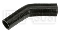 Click for a larger picture of Black Silicone Hose, 2 x 1 1/2" 45 deg. Reducing Elbow