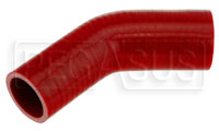Click for a larger picture of Red Silicone Hose, 2 x 1 3/4" 45 deg. Reducing Elbow