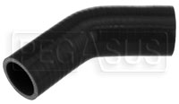 Click for a larger picture of Black Silicone Hose, 2 x 1 3/4" 45 deg. Reducing Elbow