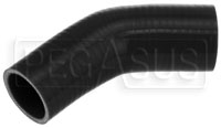 Click for a larger picture of Black Silicone Hose, 2 1/4 x 2" 45 deg. Reducing Elbow