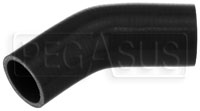 Click for a larger picture of Black Silicone Hose, 2 3/8 x 2" 45 deg. Reducing Elbow