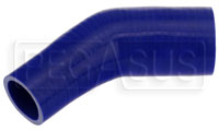 Click for a larger picture of Blue Silicone Hose, 2 1/2 x 1 3/4" 45 deg. Reducing Elbow