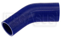 Click for a larger picture of Blue Silicone Hose, 2 1/2 x 2" 45 deg. Reducing Elbow