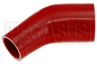 Click for a larger picture of Red Silicone Hose, 2 3/4 x 2" 45 deg. Reducing Elbow