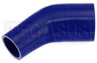 Click for a larger picture of Blue Silicone Hose, 2 3/4 x 2" 45 deg. Reducing Elbow