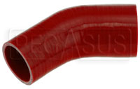 Click for a larger picture of Red Silicone Hose, 3" x 2 1/2" 45 deg. Reducing Elbow