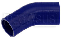 Click for a larger picture of Blue Silicone Hose, 3" x 2 1/2" 45 deg. Reducing Elbow