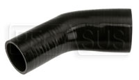 Click for a larger picture of Black Silicone Hose, 3 1/4 x 2 1/2" 45 deg. Reducing Elbow