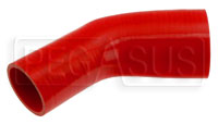 Click for a larger picture of Red Silicone Hose, 3 1/4 x 2 1/2" 45 deg. Reducing Elbow