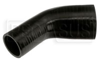 Click for a larger picture of Black Silicone Hose, 3 1/2 x 2 1/2" 45 deg. Reducing Elbow