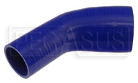 Click for a larger picture of Blue Silicone Hose, 3 1/2 x 2 1/2" 45 deg. Reducing Elbow