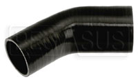 Click for a larger picture of Black Silicone Hose, 3 1/2 x 3" 45 deg. Reducing Elbow