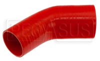 Click for a larger picture of Red Silicone Hose, 3 1/2 x 3" 45 deg. Reducing Elbow