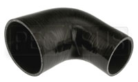 Click for a larger picture of Black Silicone Hose, 4 x 3" 90 deg. Reducing Elbow