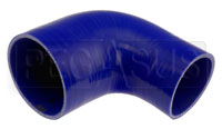 Click for a larger picture of Blue Silicone Hose, 4 x 3" 90 deg. Reducing Elbow
