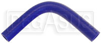 Click for a larger picture of Blue Silicone Hose, 3/4 x 5/8" 90 deg. Reducing Elbow