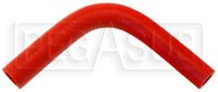 Click for a larger picture of Red Silicone Hose, 3/4 x 5/8" 90 deg. Reducing Elbow