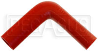 Click for a larger picture of Red Silicone Hose, 1 1/4 x 1" 90 deg. Reducing Elbow