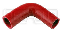 Click for a larger picture of Red Silicone Hose, 1 3/8 x 1 3/16" 90 deg. Reducing Elbow