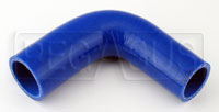 Click for a larger picture of Blue Silicone Hose, 1 3/8 x 1 3/16" 90 deg. Reducing Elbow