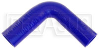 Click for a larger picture of Blue Silicone Hose, 1 3/8 x 1 1/4" 90 deg. Reducing Elbow