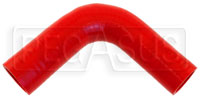 Click for a larger picture of Red Silicone Hose, 1 3/8 x 1 1/4" 90 deg. Reducing Elbow