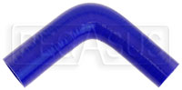Click for a larger picture of Blue Silicone Hose, 1 1/2 x 1 1/4" 90 deg. Reducing Elbow