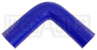 Click for a larger picture of Blue Silicone Hose, 1 1/2 x 1 3/8" 90 deg. Reducing Elbow