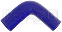 Click for a larger picture of Blue Silicone Hose, 1 1/2 x 1 3/4" 90 deg. Reducing Elbow