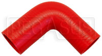 Click for a larger picture of Red Silicone Hose, 2 1/4 x 2" 90 deg. Reducing Elbow