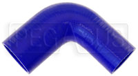 Click for a larger picture of Blue Silicone Hose, 2 3/8 x 2" 90 deg. Reducing Elbow