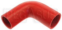Click for a larger picture of Red Silicone Hose, 2 3/8 x 2" 90 deg. Reducing Elbow
