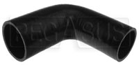 Click for a larger picture of Black Silicone Hose, 2 3/8 x 2" 90 deg. Reducing Elbow