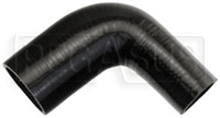 Click for a larger picture of Black Silicone Hose, 2 1/2" x 1 3/4" 90 deg. Reducing Elbow