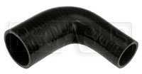 Click for a larger picture of Black Silicone Hose, 2 1/2" x 1 3/4" 90 deg. Reducing Elbow