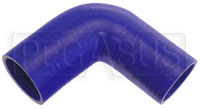 Click for a larger picture of Blue Silicone Hose, 2 1/2 x 2" 90 deg. Reducing Elbow