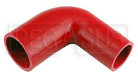 Click for a larger picture of Red Silicone Hose, 2 1/2 x 2" 90 deg. Reducing Elbow