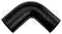 Click for a larger picture of Black Silicone Hose, 2 1/2" x 2 1/4" 90 deg. Reducing Elbow