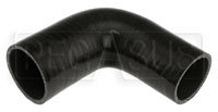 Click for a larger picture of Black Silicone Hose, 2 1/2" x 2 1/4" 90 deg. Reducing Elbow